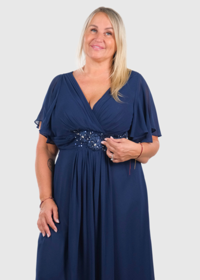 Azumi Plus Size dark blue long evening dress