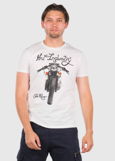 Avinash white men's printed t-shirt