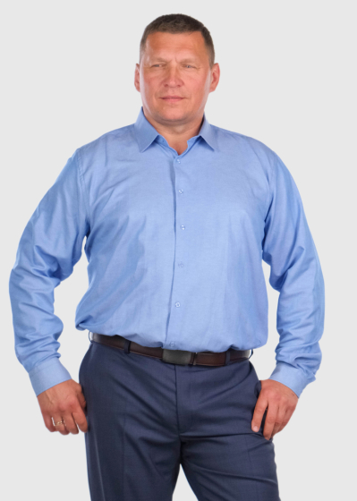 Regular Fit Plus Size blue men's shirt