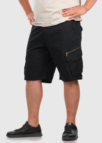 Arktos Plus Size black shorts with patch pockets