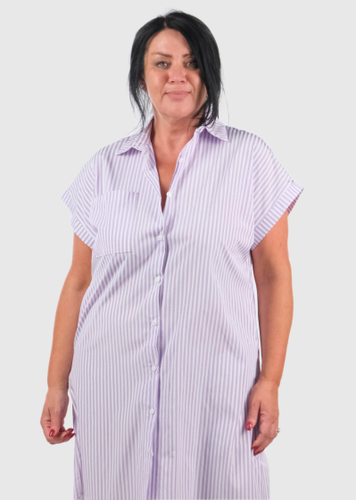 Olimpia Plus Size light purple striped blouse