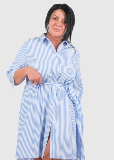 Asli Plus Size striped dress with belt
