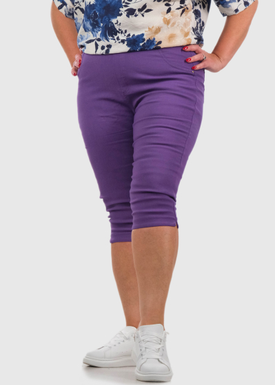 Ginevra Plus Size фиолетовые укороченные брюки