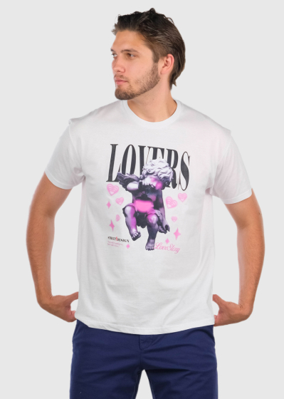 Ayaan white men's printed t-shirt