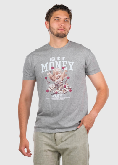 Aref grey men's printed t-shirt