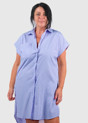 Olimpia Plus Size blue striped blouse