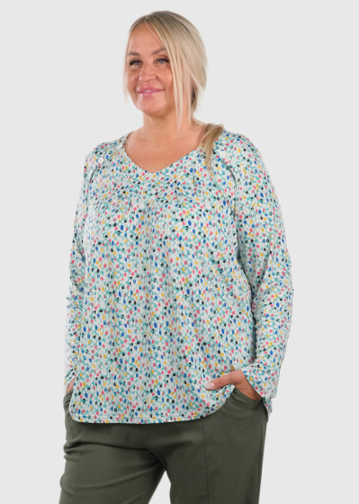 Aslaug Plus Size blouse with long sleeves
