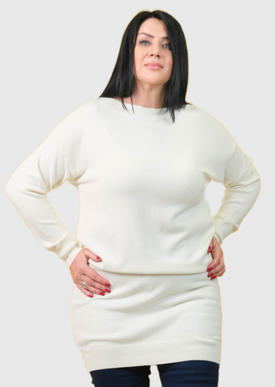 Delicia Plus Size white sweater dress