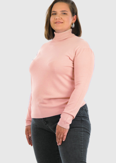 Eulalia Plus Size светло-розовая женская водолазка