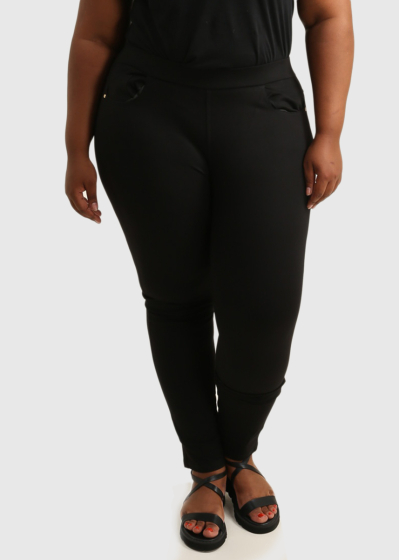 Della Slim Fit черные женские брюки Больших Размеров