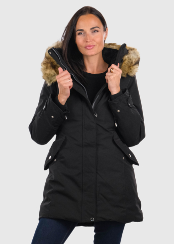Elpida melna sieviešu parka