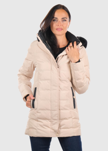 Esmina beige jacket with a hood