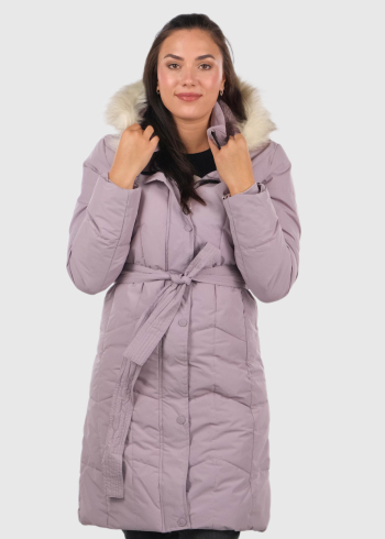 Emmanouela purple women's jacket with a belt	 