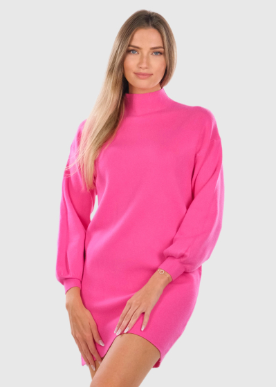 Elnare pink high neck sweater dress