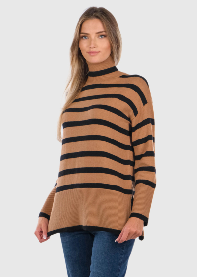Elva brown striped sweater