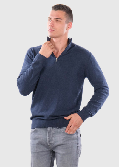 Emrah dark blue zipped sweater