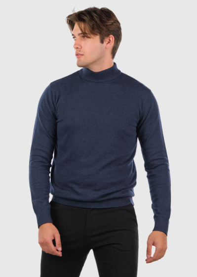 Eoghan dark blue high neck turtleneck