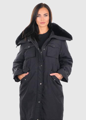 Gulsen black parka with patch pockets