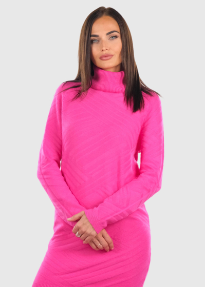 Geneva pink high neck sweater dress