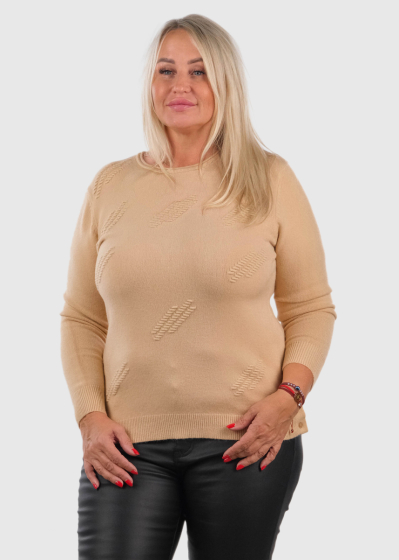 Ilayda Plus Size beige sweater