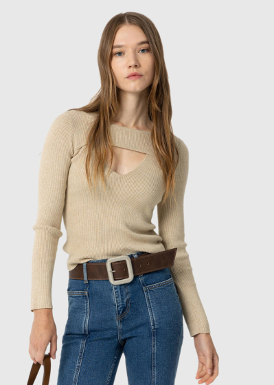 Beige neckline sweater