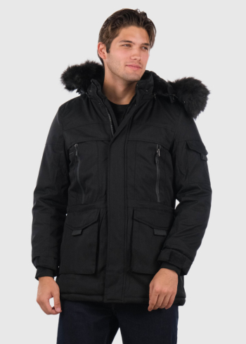 Eliam black men's parka