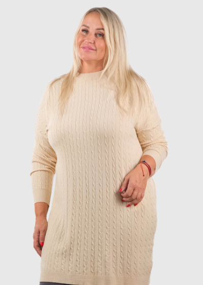 Guzel Plus Size beige sweater dress