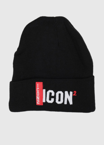 Icon черная шапка с логотипом