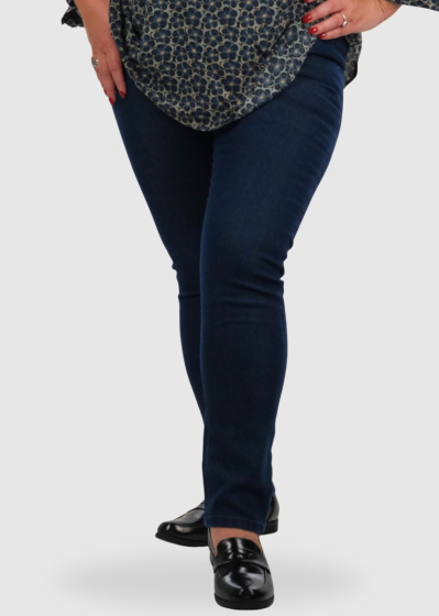 Jenny Plus Size dark blue jeans with insulation