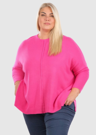 Jarvisa Plus Size pink women's sweater