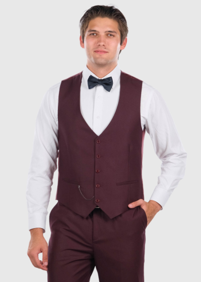 Grell bordo classic vest with chain