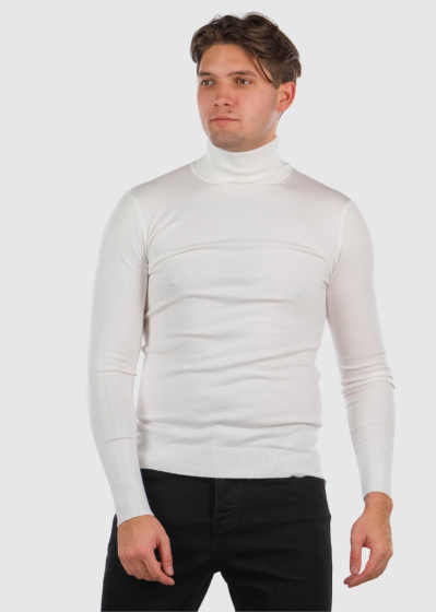 Giedrius white high neck sweater