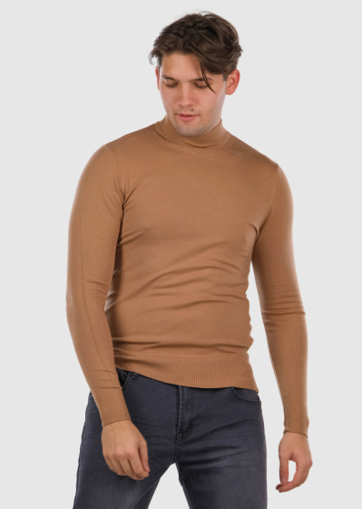 Gildas light brown high neck sweater
