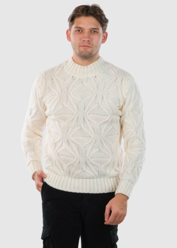 Lefty white men's knitted sweater