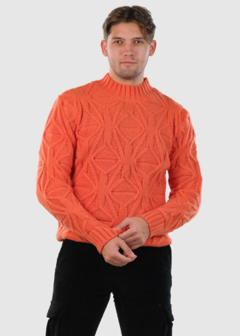Lumen orange men's knitted sweater