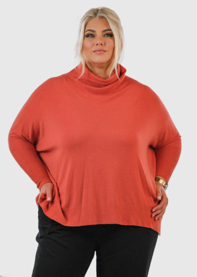 Lidia Plus Size orange sweater