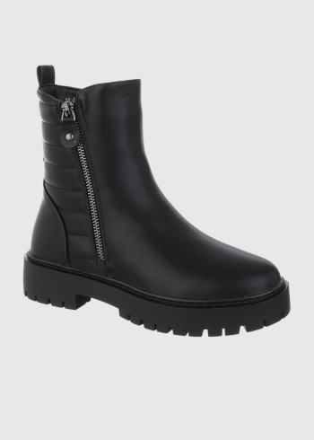 Leanne black side zip boots