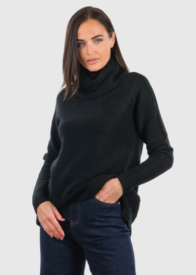 Luz black high neck sweater