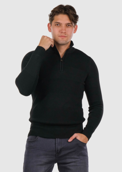 Larsen black zipped sweater