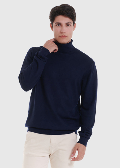 Laurentiu dark blue men's turtleneck