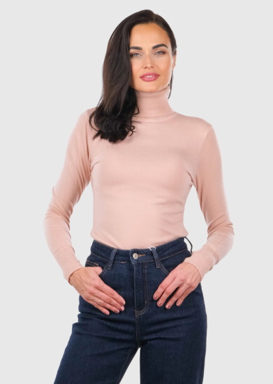 Perla light pink women's turtleneck