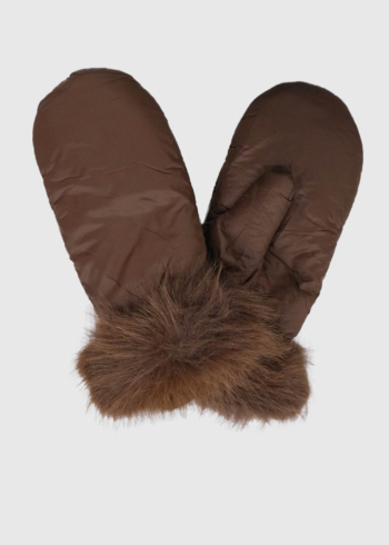 Madi brown fur inserts gloves