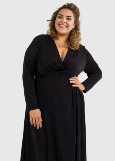 Zaira Plus Size black evening dress