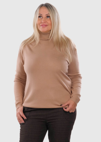 Eulalia Plus Size бежевая женская водолазка
