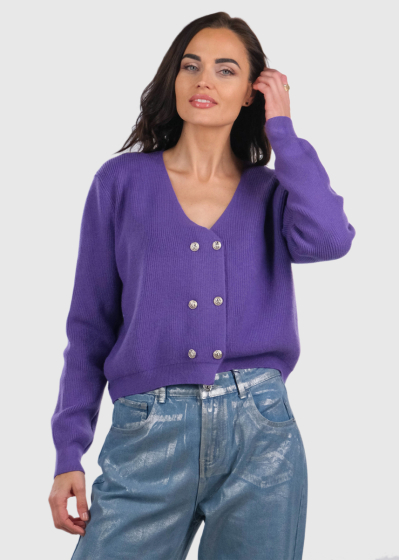 Windy violets īss kardigans ar pogām