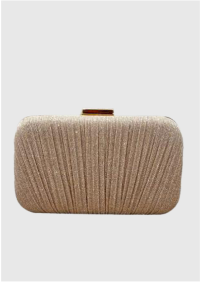 Aaliyah gold clutch with tinsels