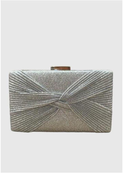 Ael silver clutch with tinsels