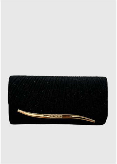 Adali black fold over clutch