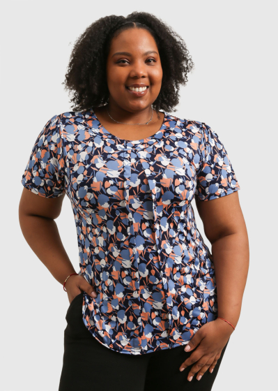 Anichka Plus Size blouse with short sleeves