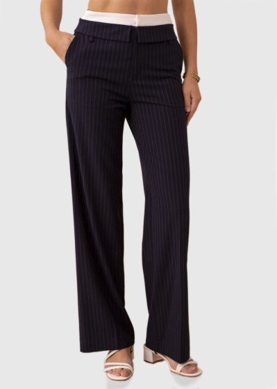 Azalea dark blue striped pants